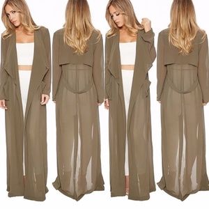 Naked Wardrobe Forest Green Duster- NWOT